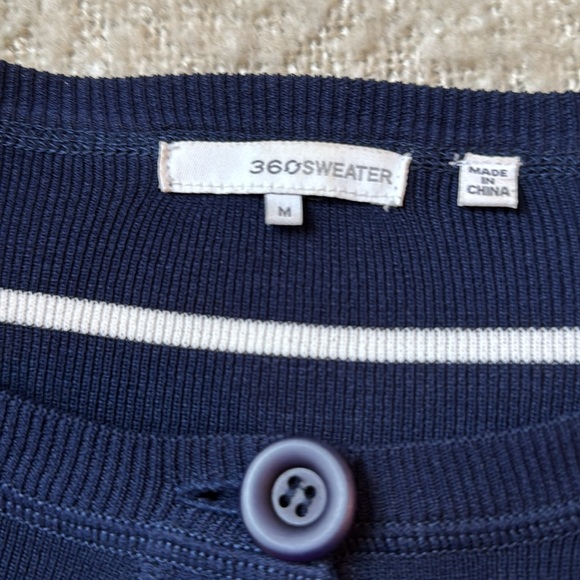 Gorgeous 360 Sweater Navy and white. Perfect condition. - Picture 3 of 4